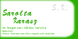 sarolta karasz business card